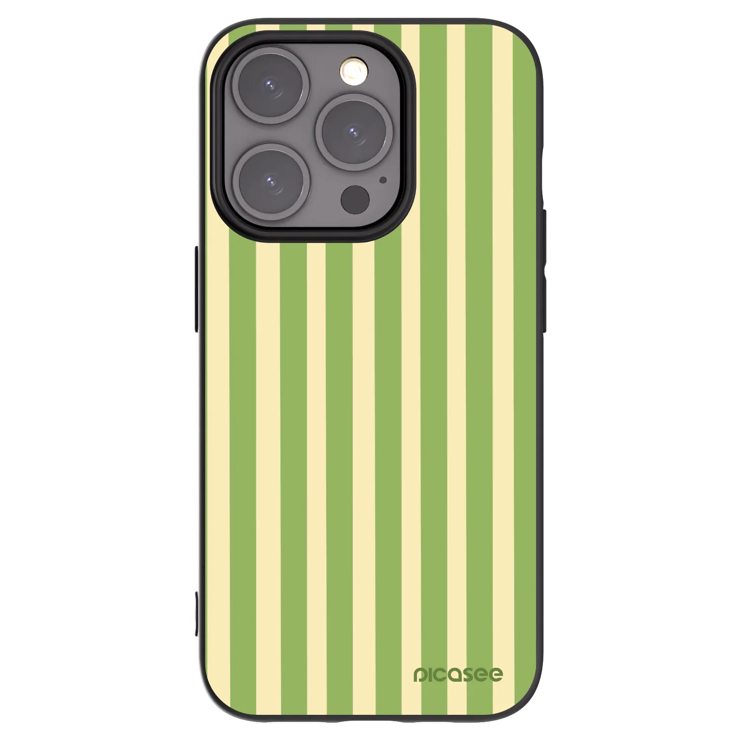 Picasee silikónový čierny obal pre Apple iPhone 15 Pro - Lines Matcha