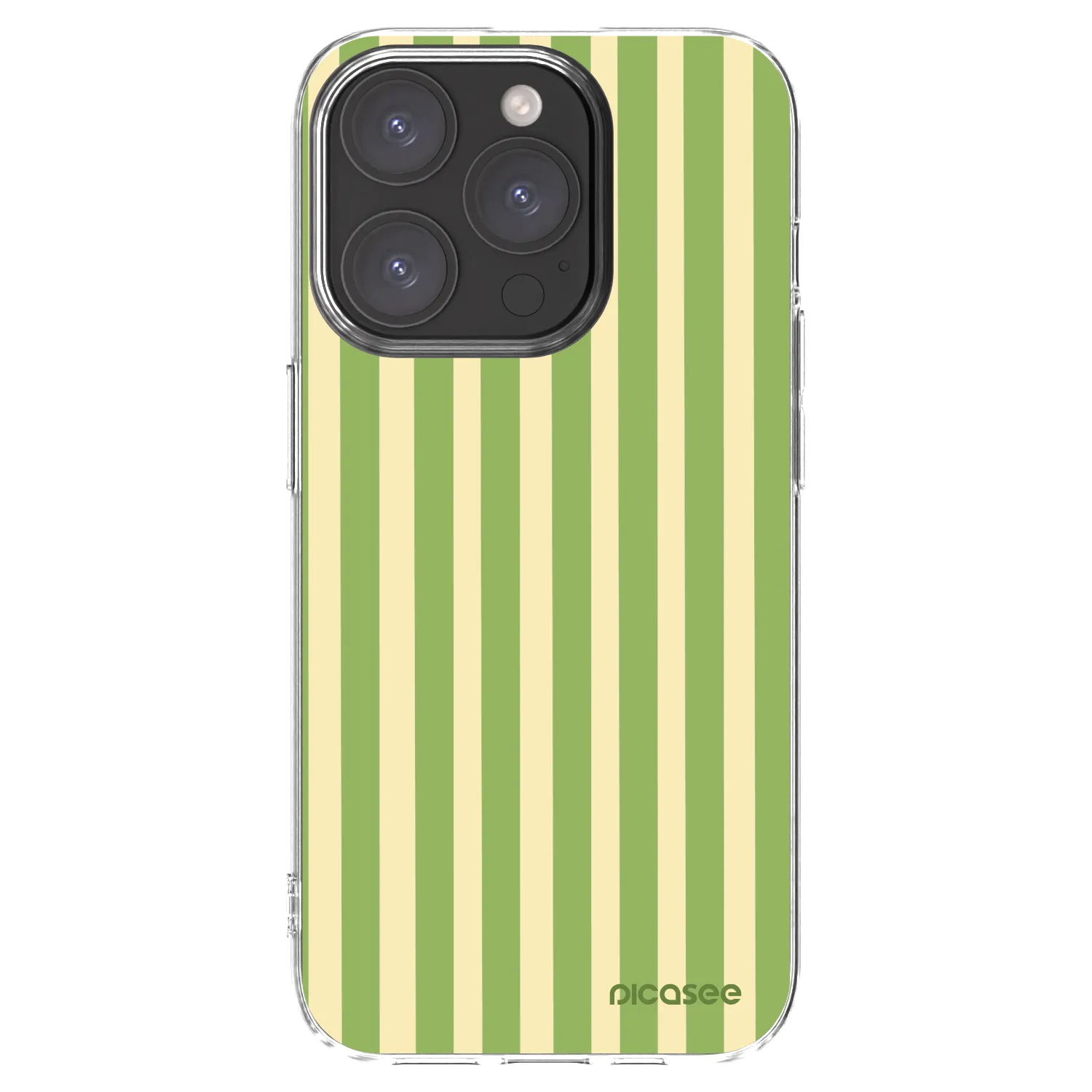 Picasee silikónový prehľadný obal pre Apple iPhone 15 Pro - Lines Matcha