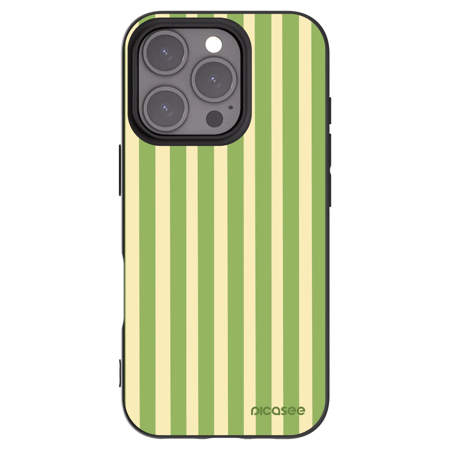 Picasee silikónový čierny obal pre Apple iPhone 16 Pro - Lines Matcha