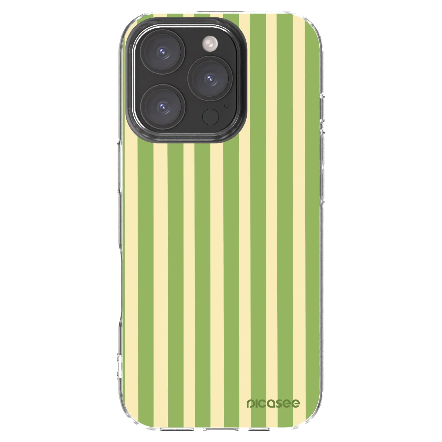 Picasee silikónový prehľadný obal pre Apple iPhone 16 Pro - Lines Matcha