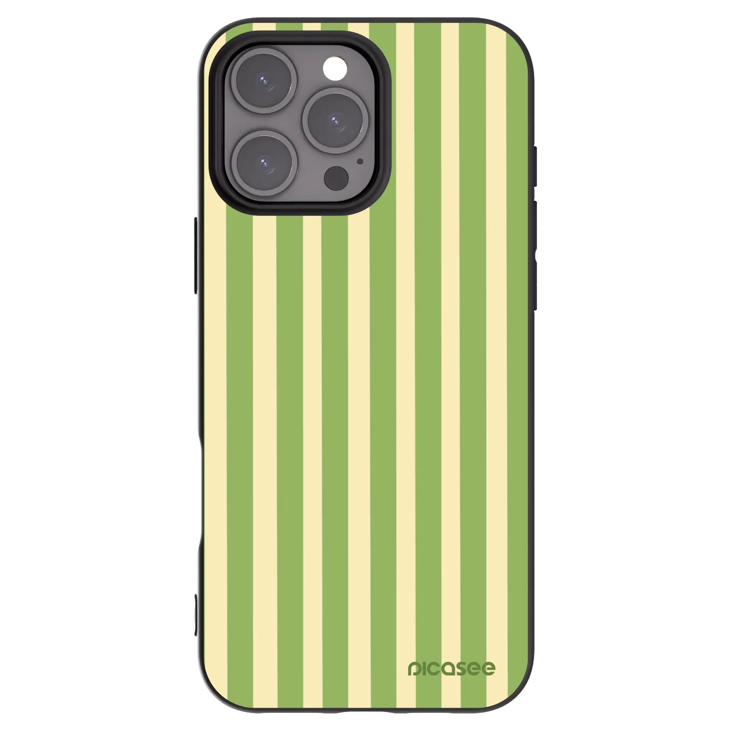 Picasee silikónový čierny obal pre Apple iPhone 16 Pro Max - Lines Matcha