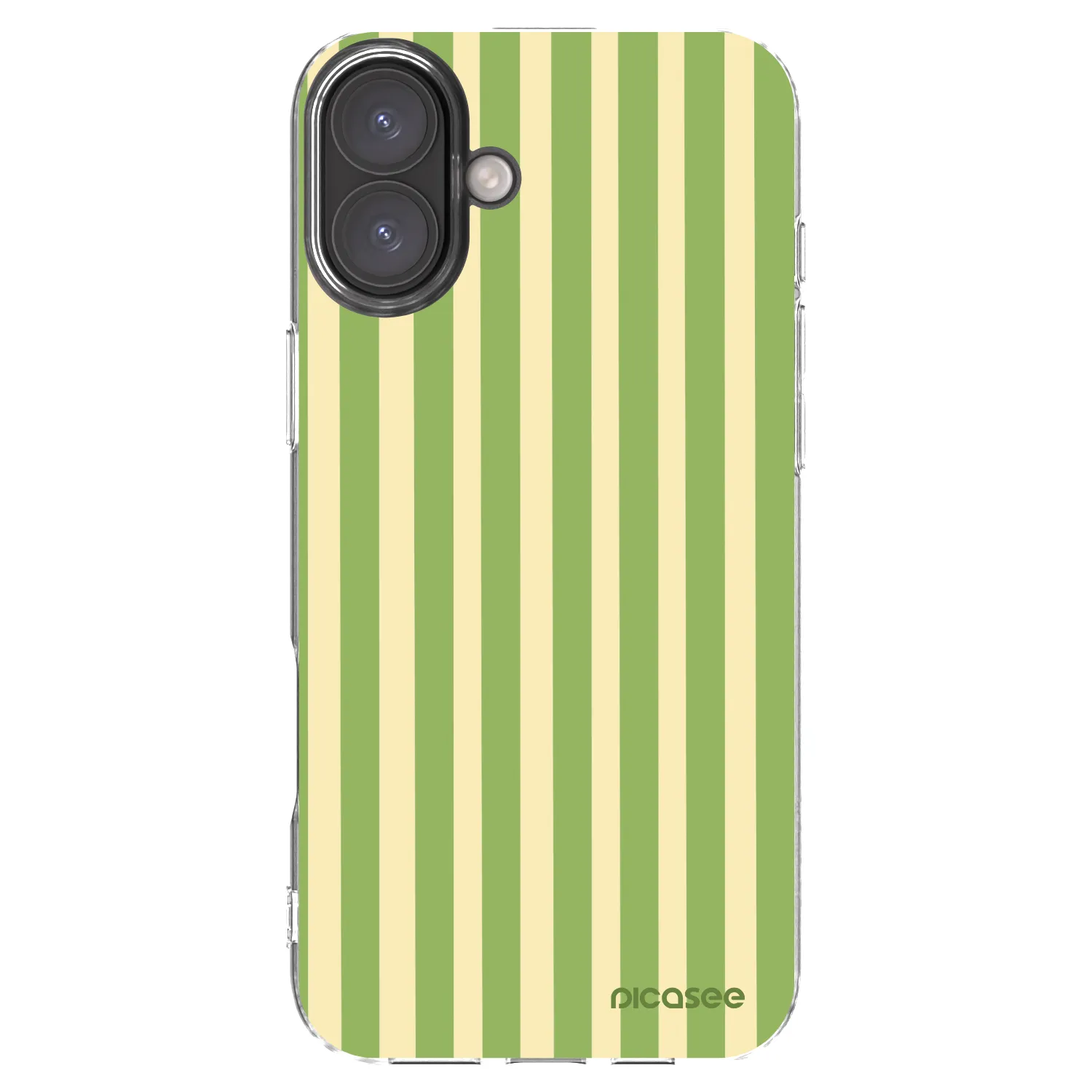 Picasee silikónový prehľadný obal pre Apple iPhone 16 Plus - Lines Matcha