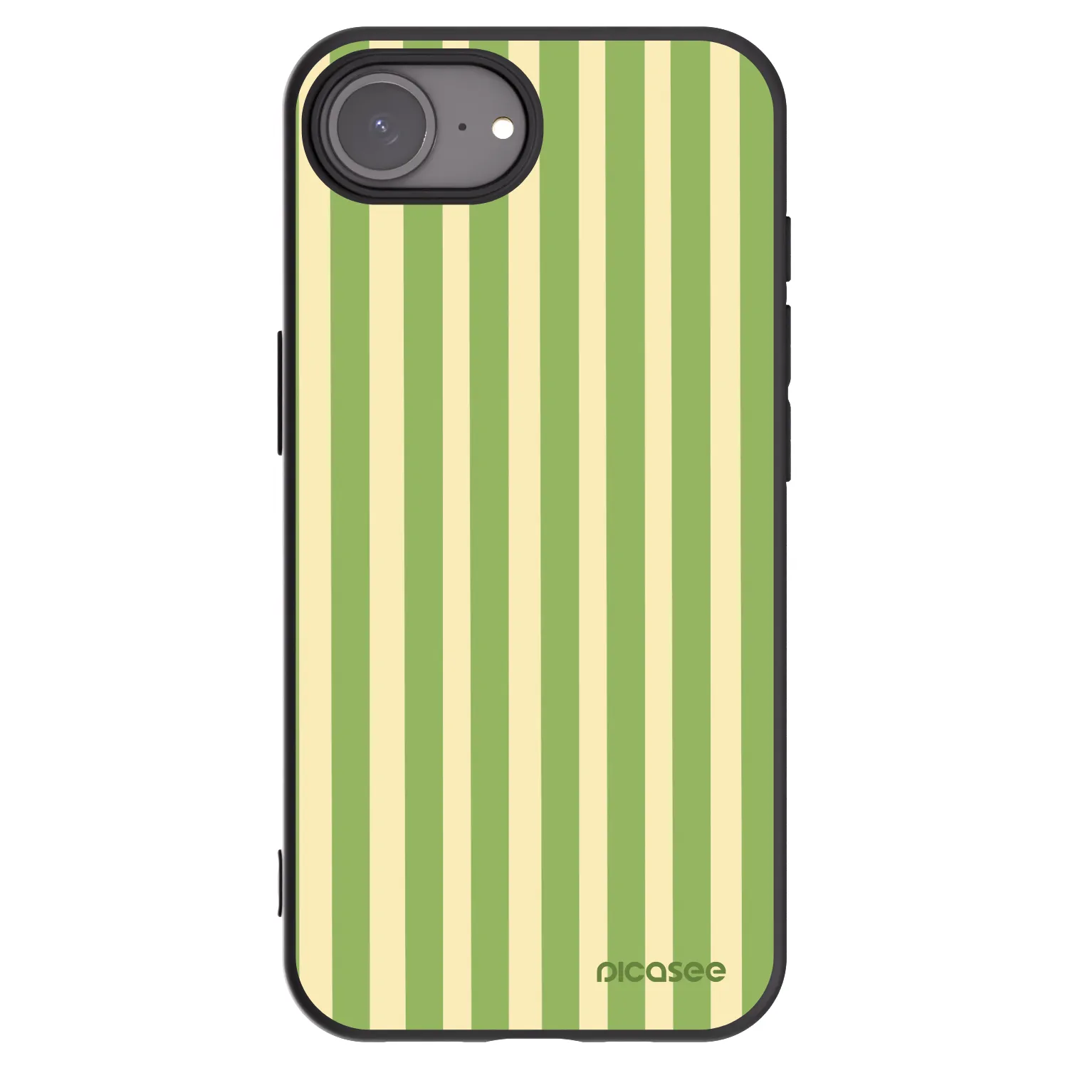 Picasee silikónový čierny obal pre Apple iPhone 16e - Lines Matcha