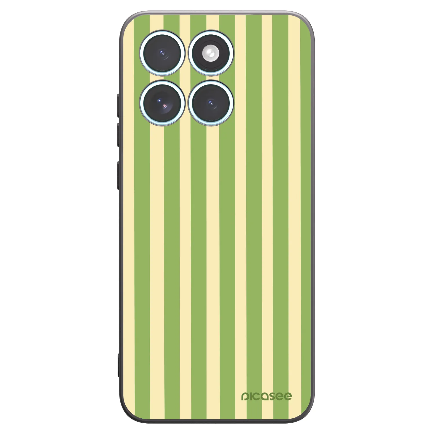 Picasee silikónový čierny obal pre Motorola Edge 70 Fusion - Lines Matcha