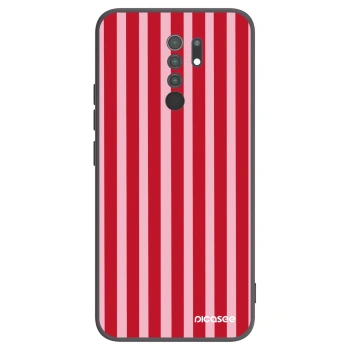 Picasee silikónový čierny obal pre Xiaomi Redmi 9 - Lines red