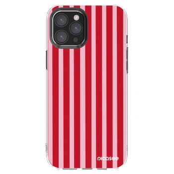 Picasee silikónový prehľadný obal pre Apple iPhone 12 Pro Max - Lines red