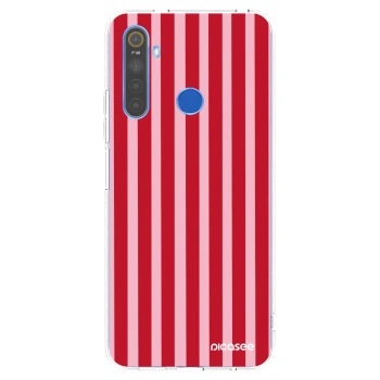 Picasee silikónový prehľadný obal pre Realme 5 - Lines red