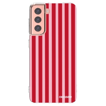Picasee silikónový prehľadný obal pre Samsung Galaxy S21 5G G991B - Lines red