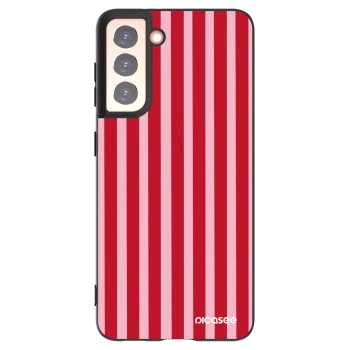 Picasee silikónový čierny obal pre Samsung Galaxy S21 5G G991B - Lines red