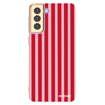 Picasee silikónový prehľadný obal pre Samsung Galaxy S21+ 5G G996F - Lines red