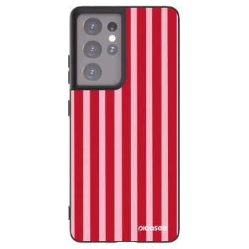 Picasee silikónový čierny obal pre Samsung Galaxy S21 Ultra 5G G998B - Lines red