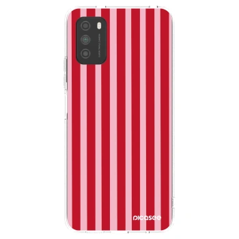 Picasee silikónový prehľadný obal pre Xiaomi Poco M3 - Lines red