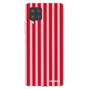 Picasee silikónový prehľadný obal pre Samsung Galaxy A42 A426B - Lines red