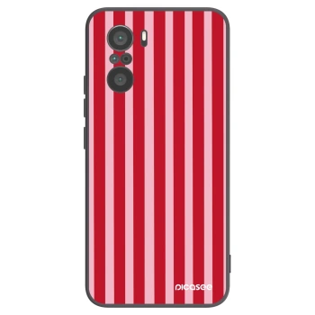 Picasee silikónový čierny obal pre Xiaomi Poco F3 - Lines red