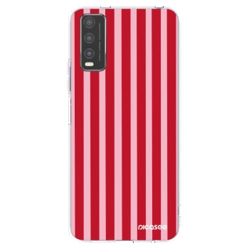 Picasee silikónový prehľadný obal pre Vivo Y20s - Lines red