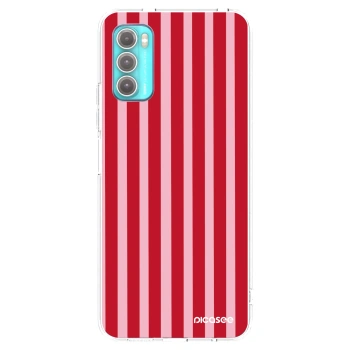 Picasee silikónový prehľadný obal pre Motorola Moto G60 - Lines red