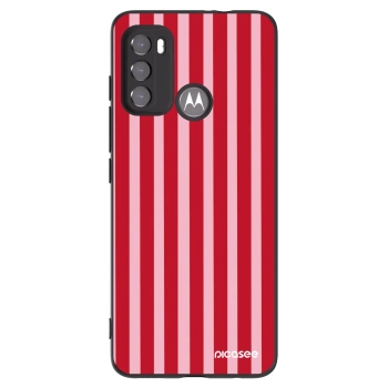Picasee silikónový čierny obal pre Motorola Moto G60 - Lines red