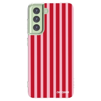 Picasee silikónový prehľadný obal pre Samsung Galaxy S21 FE 5G - Lines red