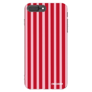 Picasee silikónový prehľadný obal pre Apple iPhone 7 Plus - Lines red