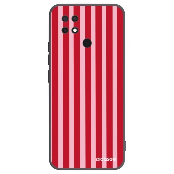Picasee silikónový čierny obal pre Xiaomi Redmi 10C - Lines red