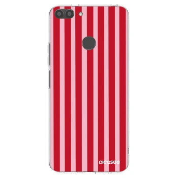 Picasee silikónový prehľadný obal pre Huawei P Smart - Lines red