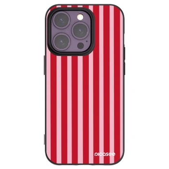 Picasee silikónový čierny obal pre Apple iPhone 14 Pro - Lines red