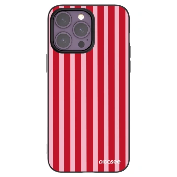 Picasee silikónový čierny obal pre Apple iPhone 14 Pro Max - Lines red