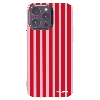 Picasee silikónový prehľadný obal pre Apple iPhone 14 Pro Max - Lines red