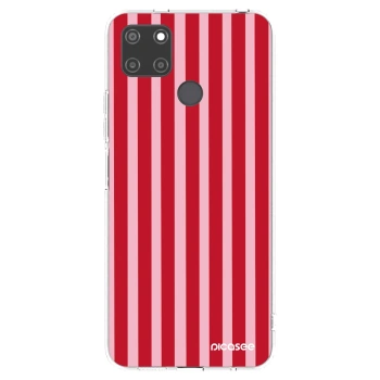 Picasee silikónový prehľadný obal pre Realme C21Y - Lines red