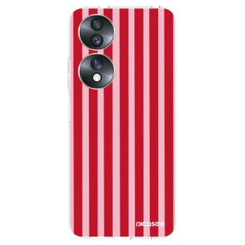 Picasee silikónový prehľadný obal pre Honor 70 - Lines red