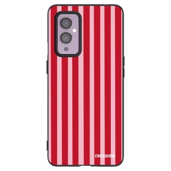 Picasee silikónový čierny obal pre OnePlus 9 - Lines red