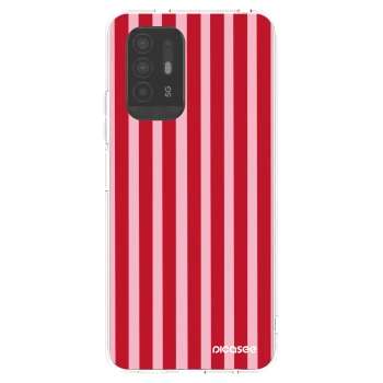 Picasee silikónový prehľadný obal pre OPPO A94 5G - Lines red