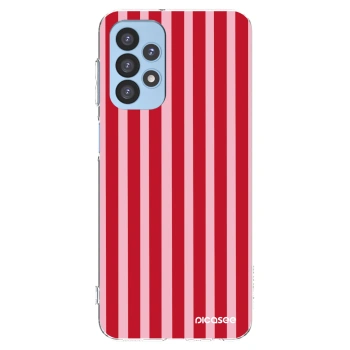 Picasee silikónový prehľadný obal pre Samsung Galaxy A23 A235F 4G - Lines red