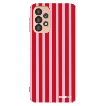 Picasee silikónový prehľadný obal pre Samsung Galaxy A23 A236B 5G - Lines red