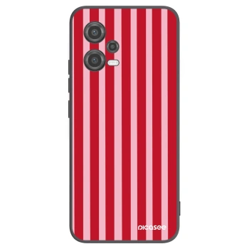 Picasee silikónový čierny obal pre Xiaomi Poco X5 - Lines red