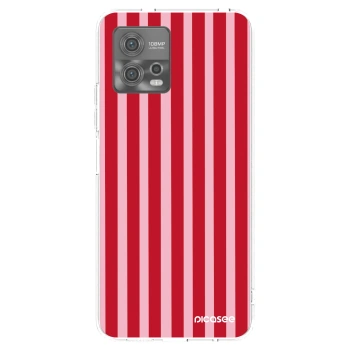 Picasee silikónový prehľadný obal pre Motorola Moto G72 - Lines red