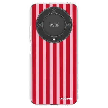 Picasee silikónový prehľadný obal pre Honor Magic5 Lite 5G - Lines red