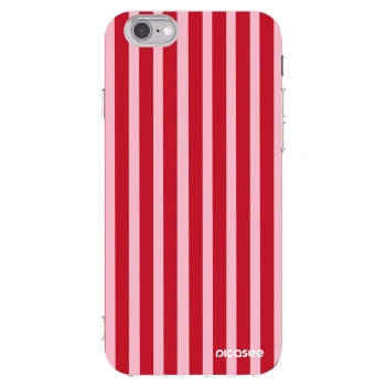 Picasee silikónový prehľadný obal pre Apple iPhone 6/6S - Lines red