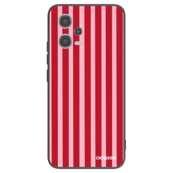 Picasee silikónový čierny obal pre Xiaomi Redmi Note 12 5G - Lines red