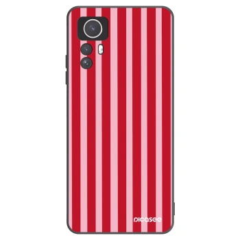 Picasee silikónový čierny obal pre Xiaomi Redmi Note 12S - Lines red