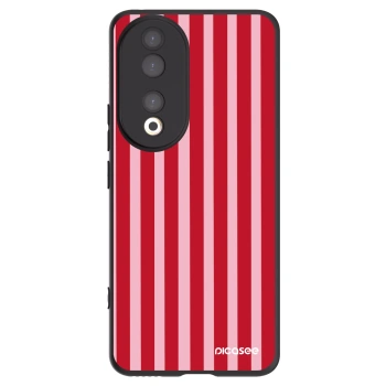 Picasee silikónový čierny obal pre Honor 90 5G - Lines red