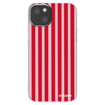 Picasee silikónový prehľadný obal pre Apple iPhone 15 Plus - Lines red