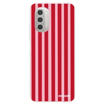 Picasee silikónový prehľadný obal pre Motorola Moto G51 - Lines red