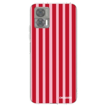 Picasee silikónový prehľadný obal pre Motorola Edge 30 Neo - Lines red