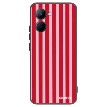 Picasee silikónový čierny obal pre Realme C33 (2023) - Lines red