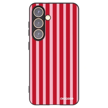 Picasee silikónový čierny obal pre Samsung Galaxy S24 S921B 5G - Lines red