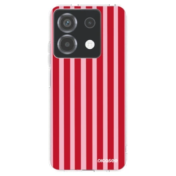 Picasee silikónový prehľadný obal pre Xiaomi Poco X6 - Lines red