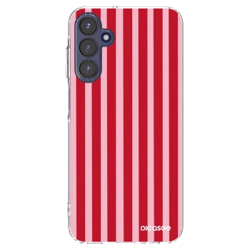 Picasee silikónový prehľadný obal pre Samsung Galaxy A15 A155F 4G - Lines red