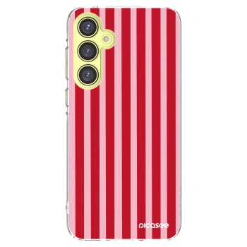 Picasee silikónový prehľadný obal pre Samsung Galaxy A35 5G A356B - Lines red
