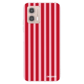 Picasee silikónový prehľadný obal pre Motorola Moto G53 5G - Lines red
